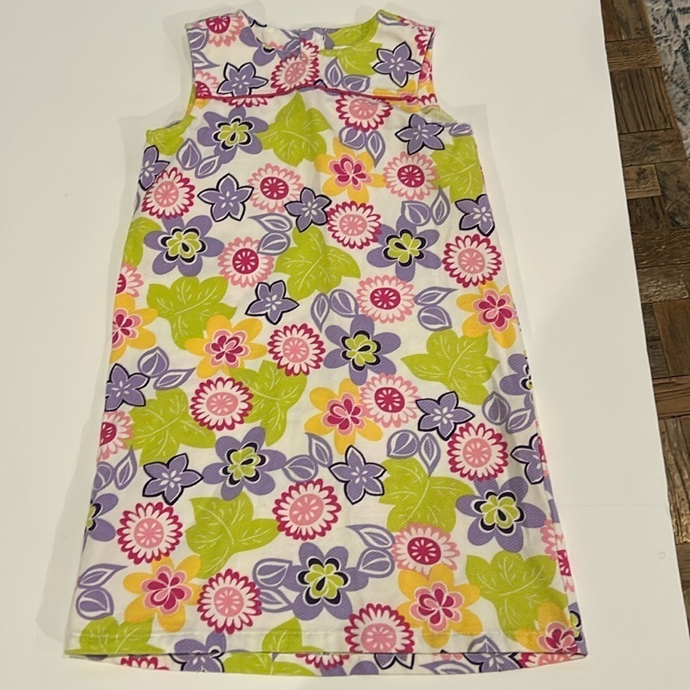 Hanna Andersson Girls Floral Cotton Pique Shift Dress Size 130 cm(US size 8)
